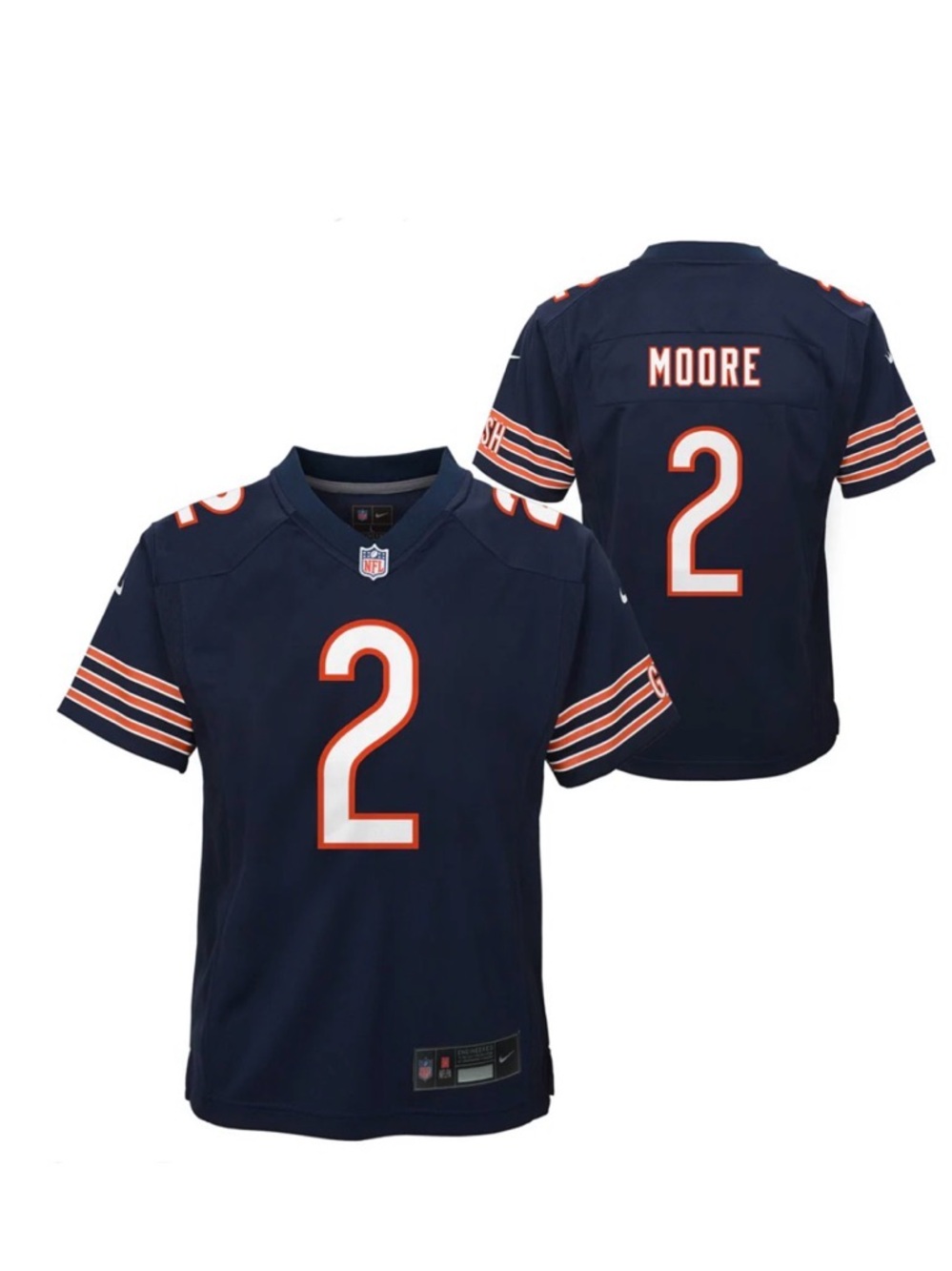 [Nike] Youth DJ Moore Chicago Bears Navy Nike Game Jersey
